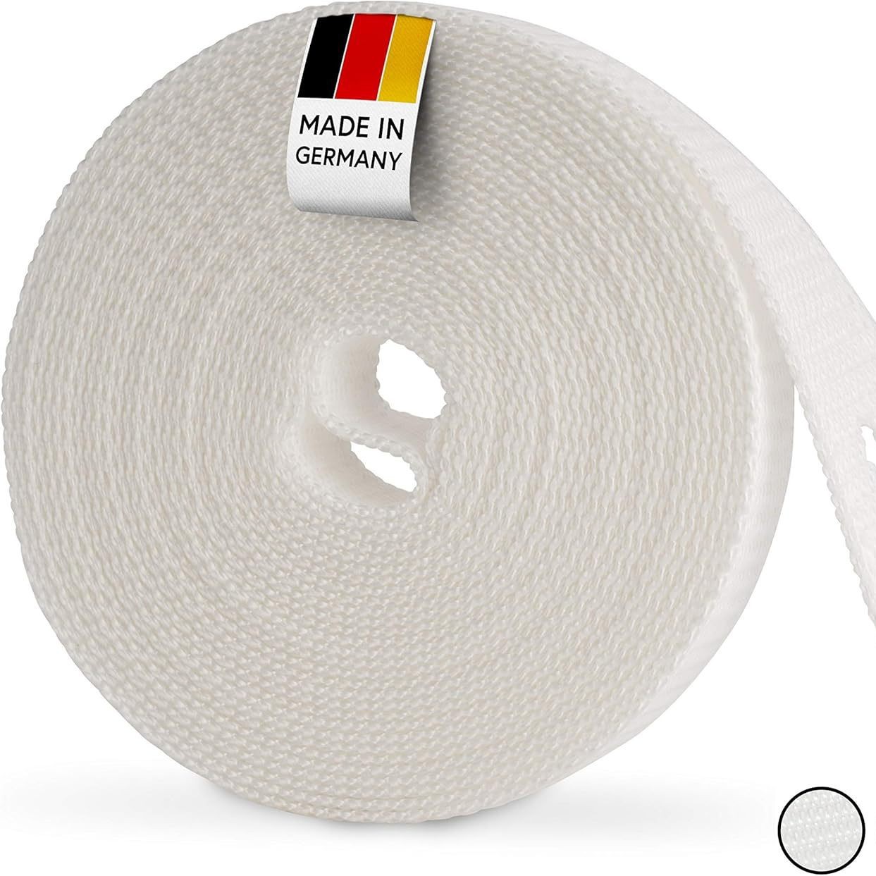 50 Meter Weißes Rollo-gurtband, Strapazierfähiges Gewebeband Mit Verstärkten Kanten Und Hoher Verschleißfestigkeit.