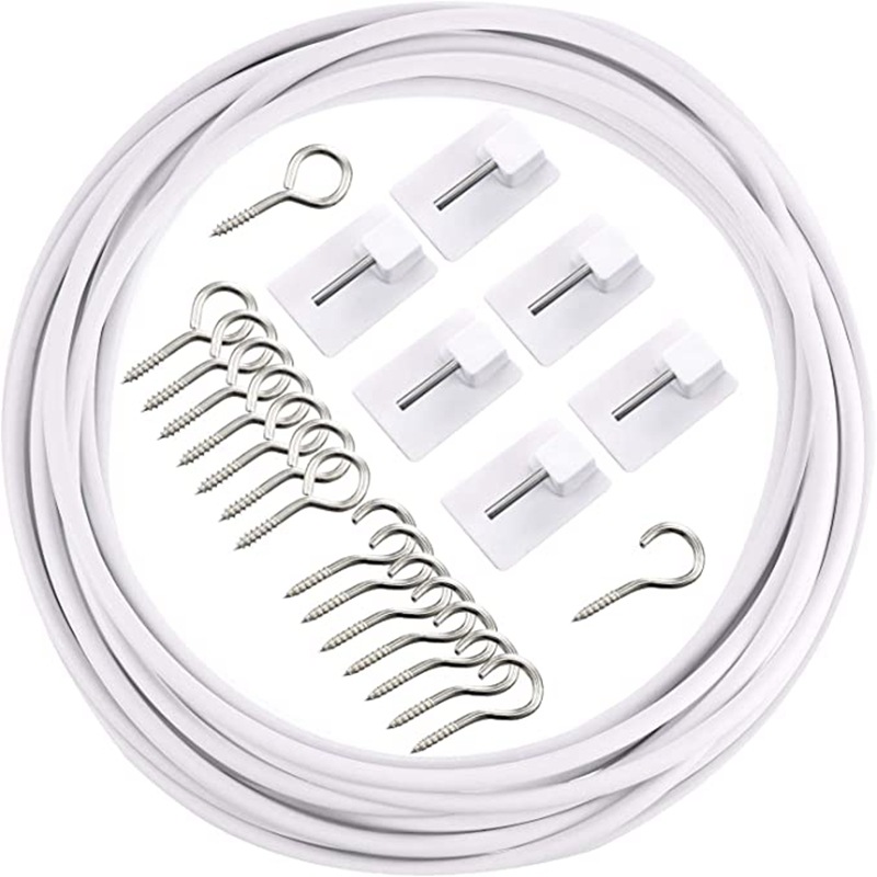 6 Meter Langes Federseil, 8-teiliges Set, 8 Kleine Weiße Haken, 6 Stück. Sofort Lieferbar.
