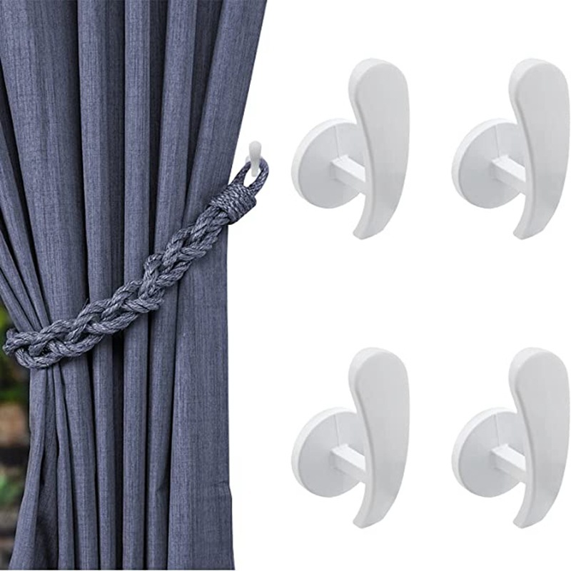 Gardinenhaken Aus Weißer Aluminiumlegierung, Galvanisierte Aluminium-wandhaken, Raffhalterhaken Für Gardinen, Metallhaken Mit Zugschnur.