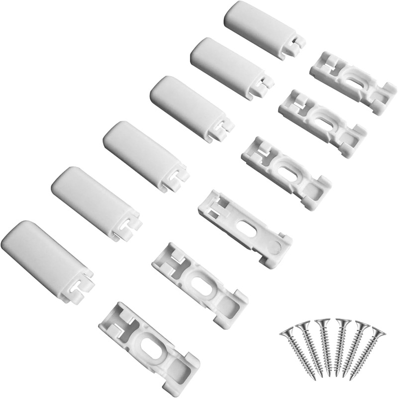 Weißes Jalousien-basisset (6-teilig) Mit Schrauben Und Gardinenzubehör