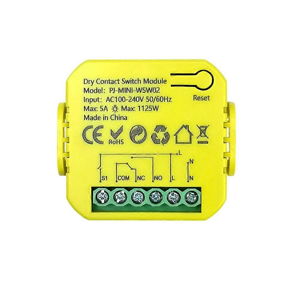 Tuya Smart Life Potentialfreies Relaismodul Mit Wlan, Timer Und Fernsteuerung Per App, 5 A, 12 V Dc / 24 V Ac, 100-240 V Ac.