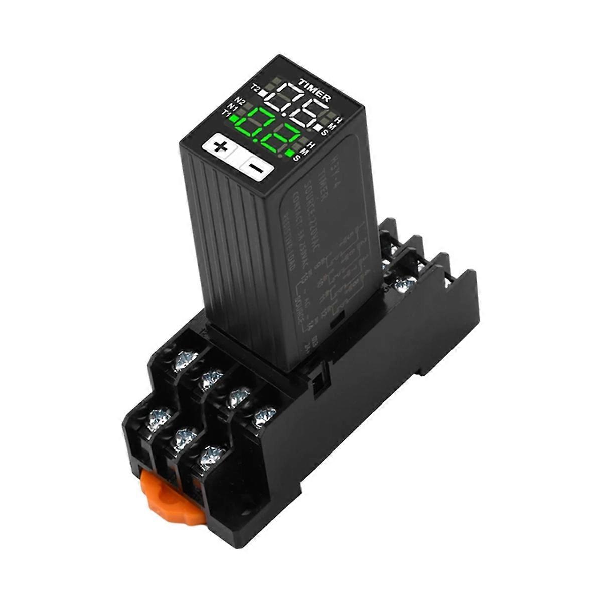 H3y-4 Ac220v Flüssigkristall-zeitverzögerungsrelais, Doppelzeitsteuerung, Mit Sockel, Kleinem Digitaldisplay, Zykluszeitsteuerung Und Timer.