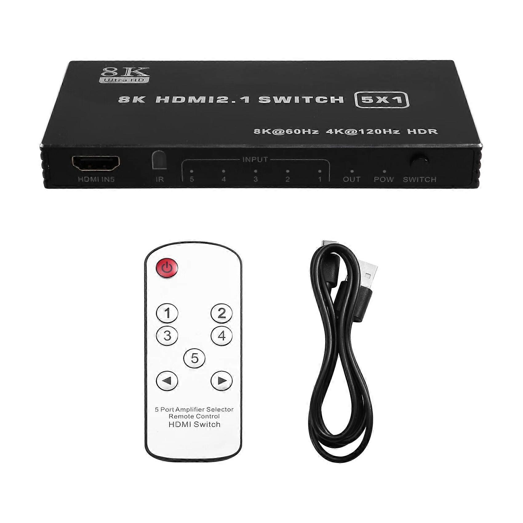5-eingang/1-ausgang 4k 240hz 2.1 Hdmi-switch/splitter Für Ps5/4, Xbox Und Nintendo Switch