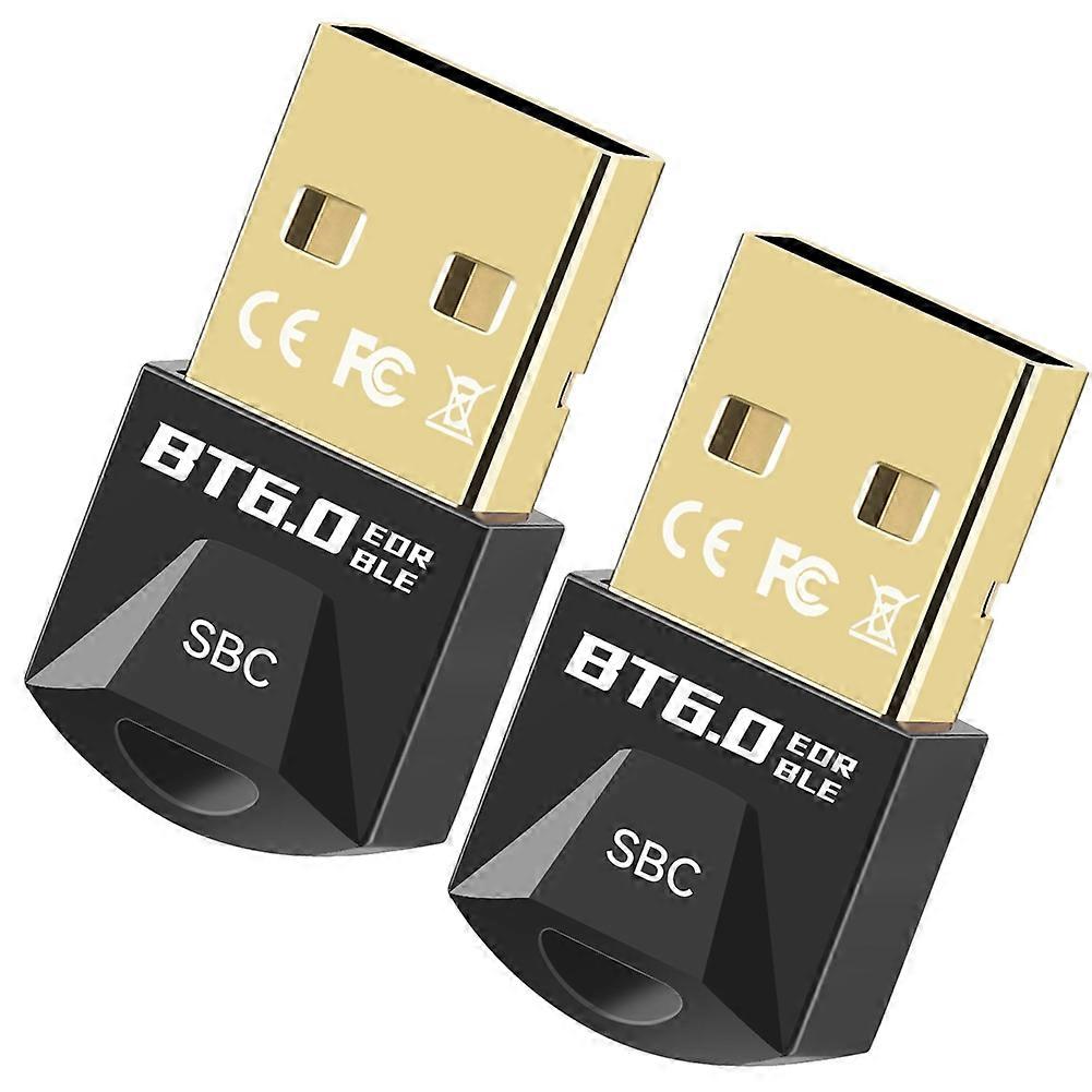 Packung Mit 2 Usb Bluetooth 6.0 Adaptern Mit Aac-decoder, Drahtlosem Audioempfänger Und -sender Für Pc, Maus Und Tastatur.