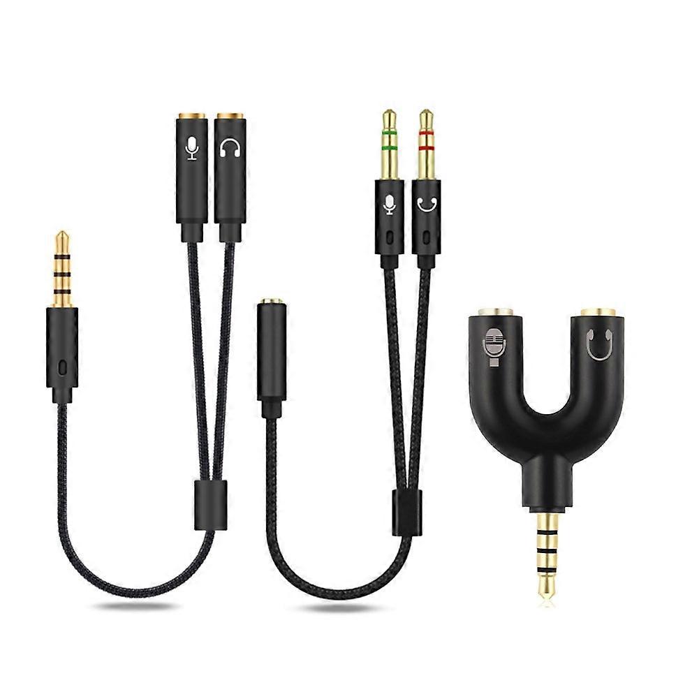 3,5-mm-klinkenstecker (mikrofon + Audio) Auf Klinkenbuchse, Y-förmiger Stereo-kopfhörer-splitter-adapter Für Smartphones Und Mp3-/mp4-player