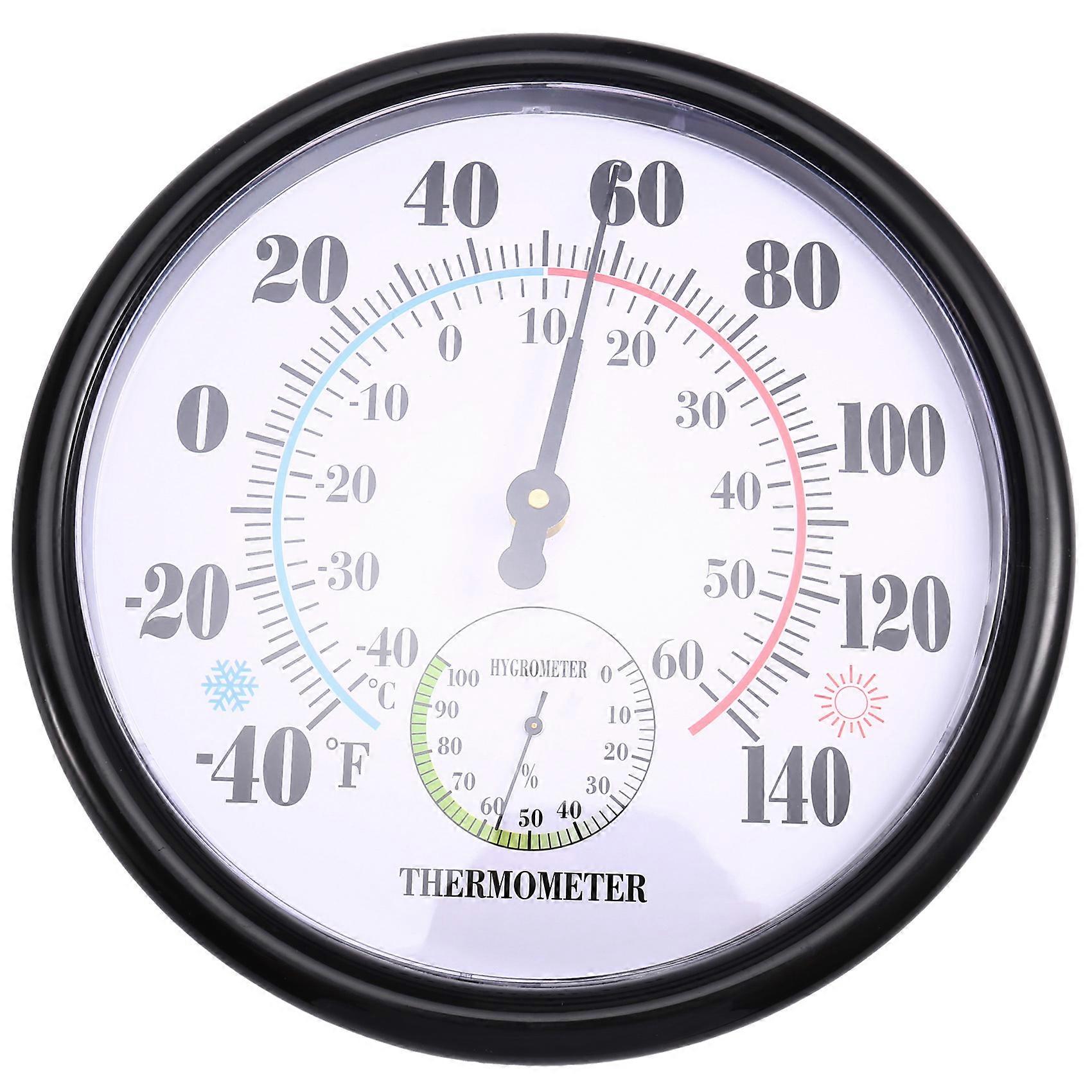 Innen-/außenthermometer-hygrometer, Großes 10-zoll-analogmessgerät Mit Gut Ablesbarem Runden Zifferblatt (-40°f Bis 140°f)