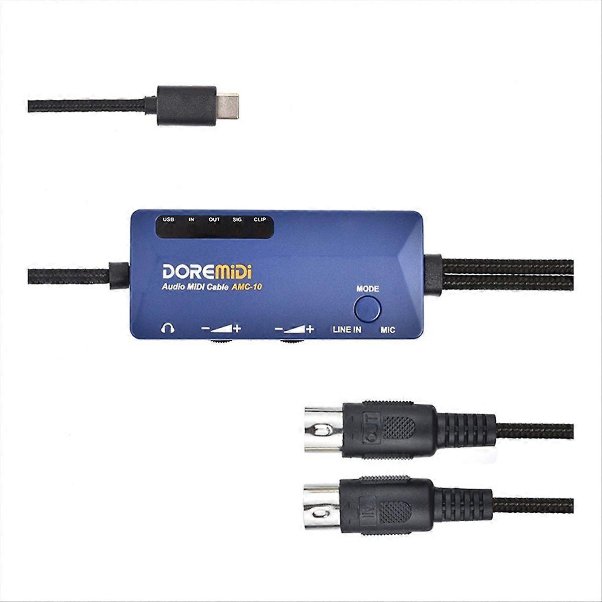 -11 Dual-funktions-usb-c-audio- Und Midi-konverterkabel, Soundkarte Und Midi-interface, Plug & Play