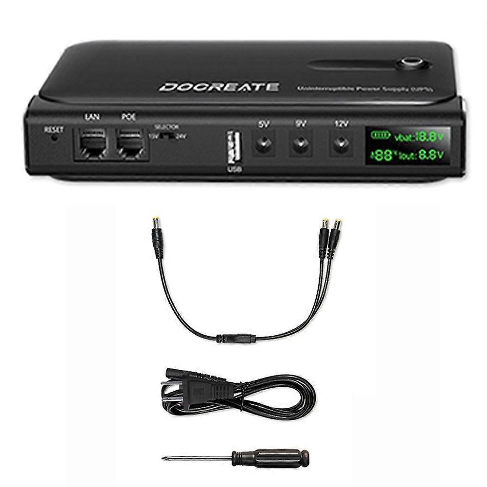 Docreate Ac85-265v Dc1036l Digitalanzeige-router, 5v/9v/12v Glasfasermodem, Unterbrechungsfreie Stromversorgung (usv), Eu-stecker