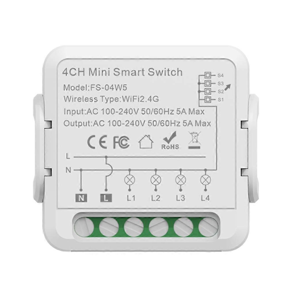 Tuya Smart Wifi Smart-schalter Für Vernetzte Haushalte, 4-facher Leitungsschutzschalter, Kompatibel Mit Bidirektionaler Sprachsteuerung Und Funktioniert Mit Alexa, Google Assistant Und Alice.