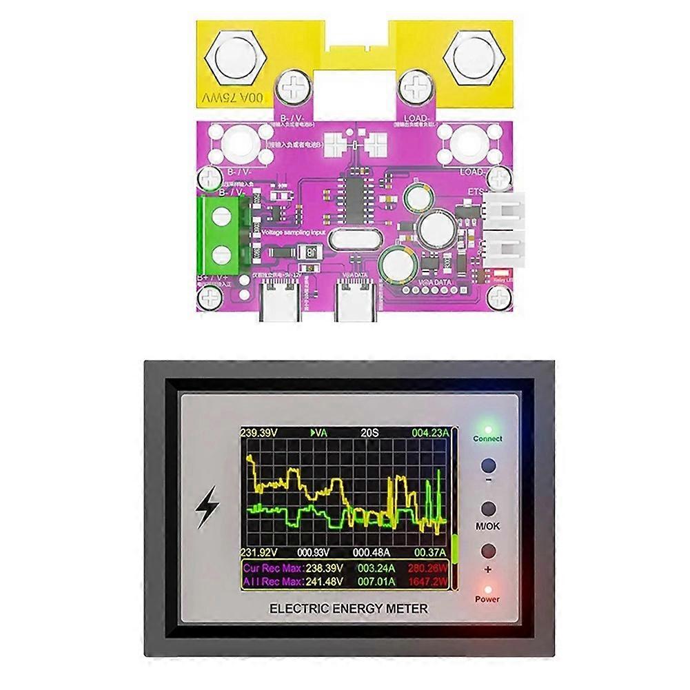 Tuya Wifi Dc 0-420v Batteriekapazitätstester Mit Digitalanzeige, Spannung, Stromstärke Und Coulomb, 100a Lithium-batteriemonitor