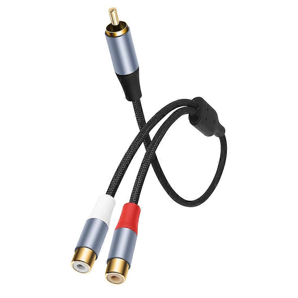 Y-splitter-audioadapter: 3,5-mm-stereo-klinkenstecker Auf Zwei Cinch-stecker Als Splitterkabel Für Computer, Telefon, Verstärker, Lautsprecher Und Heimkino.