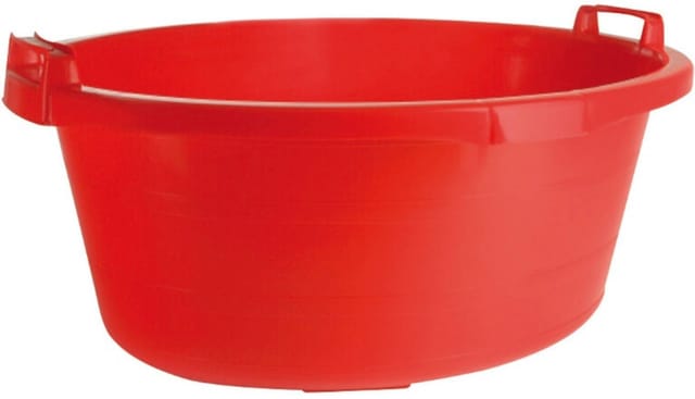 Wanne oval 75 cm/60 l rot hochstehende Griffe
