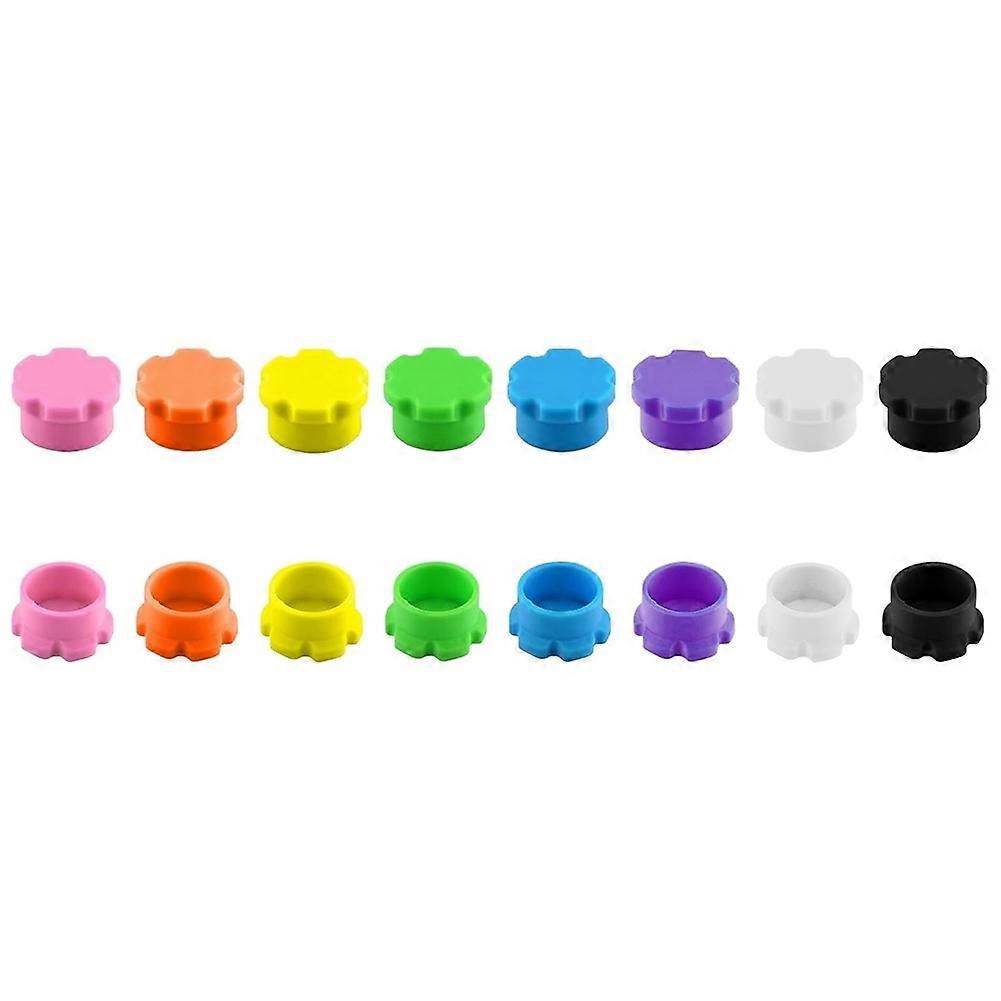 Packung Mit 16 Schutzkappen Für Glasflaschen Von 5 Bis 100 Ml, 8 Farben, Wasserdicht, Staubdicht Und Wiederverwendbar.