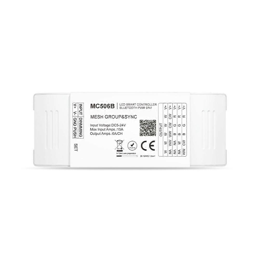 Tuya 5-in-1-controller, Intelligenter Led-dimmer, Druckknopf, 2,4-ghz-funkfernbedienung, Smart Life App, Steuert Rgbcw Mc506b Led-streifen