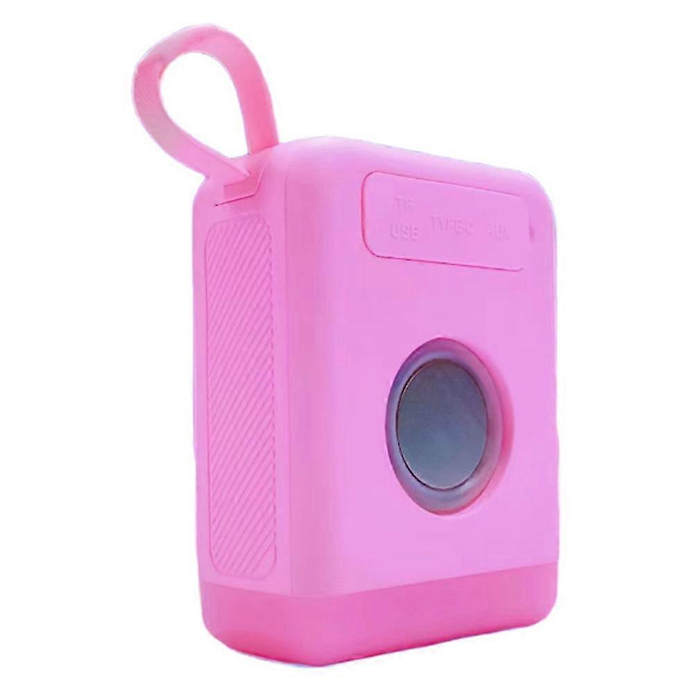 Mini-bluetooth-lautsprecher Für Den Außenbereich, Leicht, Stoffbezogen, Mit Subwoofer, Pink