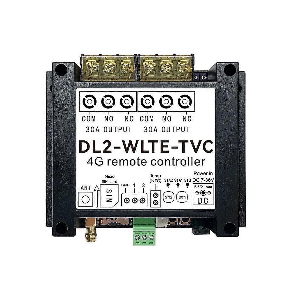 Dl2-wlte 30a 2-kanal Gsm 4g Sms-app Web-fernbedienungsschalter Mit Relaisausgang, Temperatursensor Und Di-eingang Mit Alarmfunktion
