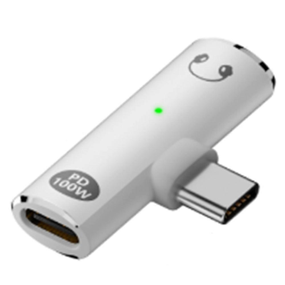2-in-1 Usb-c Auf 3,5-mm-hifi-kopfhörer-/ohrhöreranschluss-aux-audioadapter Pd100w Für Ipad Und Samsung A