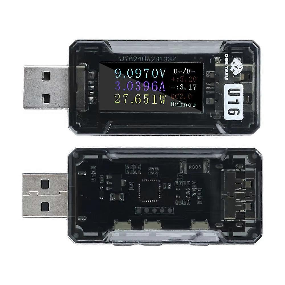 Usb-tester Mit Hd-ips-bildschirm: Voltmeter, Amperemeter, Typ-c-anschluss, Pd/qc2.0/qc3.0-schnellladeerkennung, Spannungs-, Strom- Und Kapazitätstester.