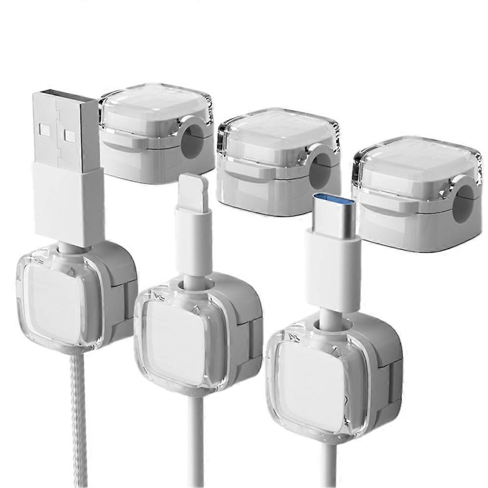 Set Mit 6 Magnetischen Kabelclips, Datenkabel-organizer, Tisch- Und Wandhaken Für Telefone, Weiß