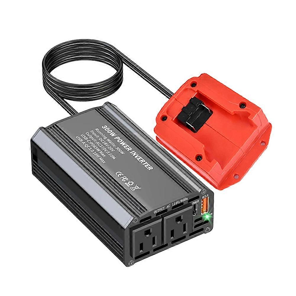 Milwaukee 300w Kfz-wechselrichter Für Lithium-ionen-akkus, Pd65w Typ-c Outdoor-wechselrichter, 18w Usb-a Powerstation-generator