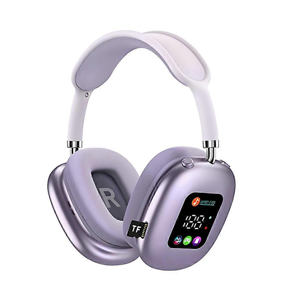 Kabelloses Bluetooth-headset Mit Rgb-digitaldisplay Und Kartenleser, In-ear-kopfhörer Für Sport Und Videospiele (lila)