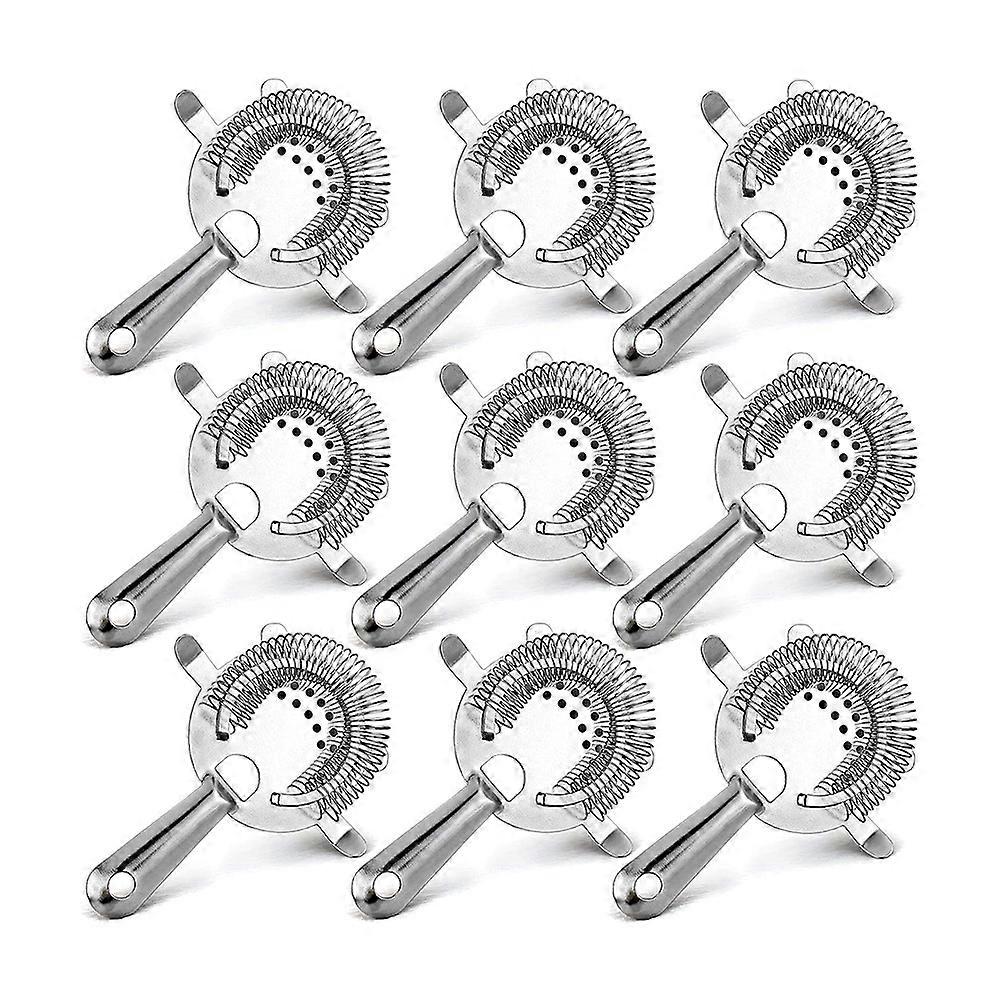 Set Mit 9 Cocktailsieben, 4-zinkiges Edelstahl-barsieb, 15 Cm Silbernes Sieb Für Barkeeper