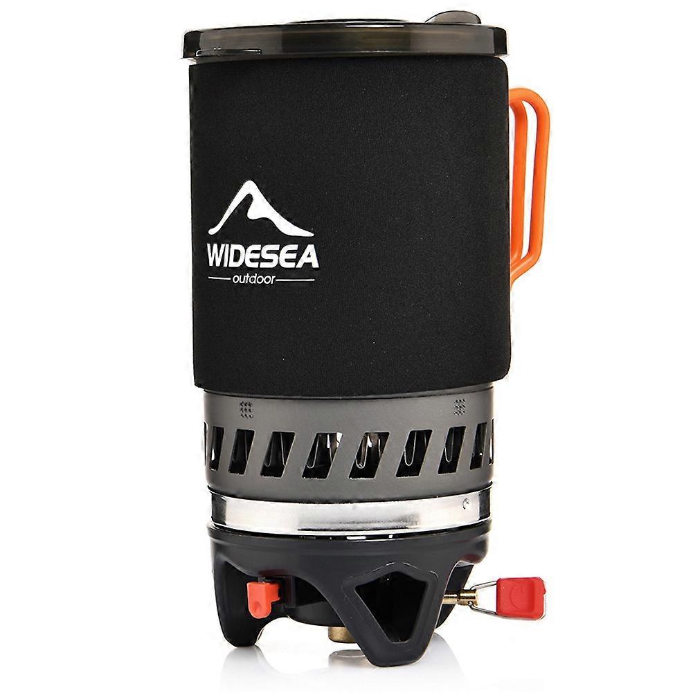 Widesea Tragbares Camping-kaffeemaschinen-set, 0,9-liter-french-press-kaffeemaschine, 1100-btu-gaskocher, Verbrühungsschutzdeckel