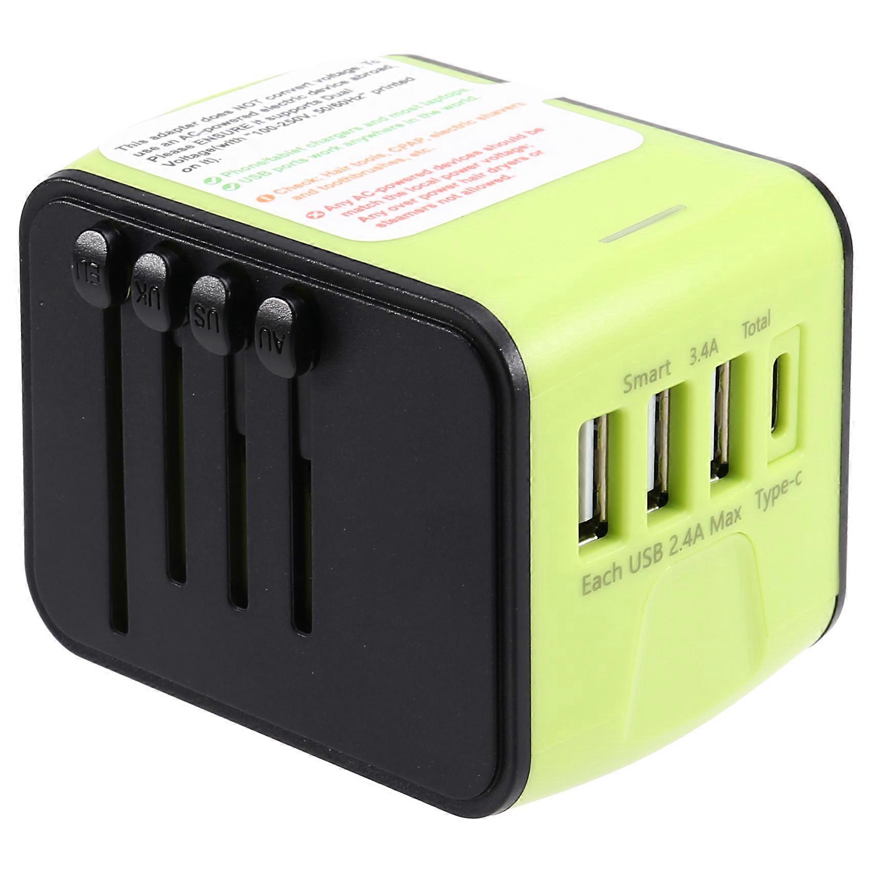 Internationaler Reiseadapter Mit Ac-steckdosen, Universeller Netzadapter 3 Usb + Typ-c, Kompatibel Mit Über 200 Ländern.
