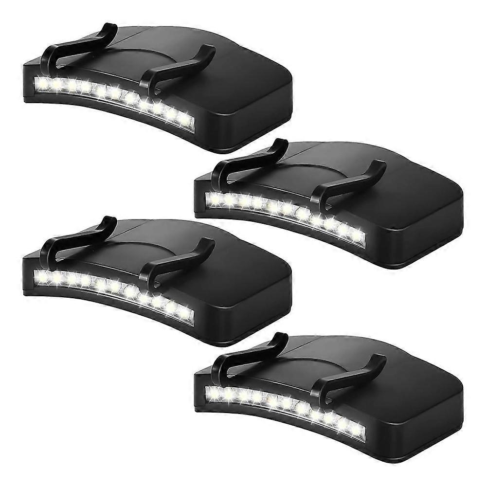 Set Mit 4 Aufsteckbaren Stirnlampen Mit 11 Leds, Batteriebetrieben, Wasserdicht Und Schwarz.
