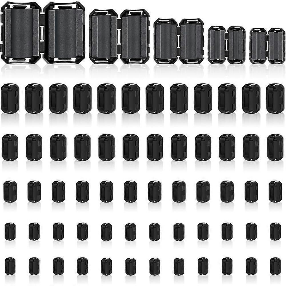 Packung Mit 60 Ferritinduktivitäten, Aufsteckbare Ferritperlen, Rfi-störunterdrücker Für Kabel Mit Durchmessern Von 3,5 Mm, 5 Mm, 7 Mm, 9 Mm Und 13 Mm.