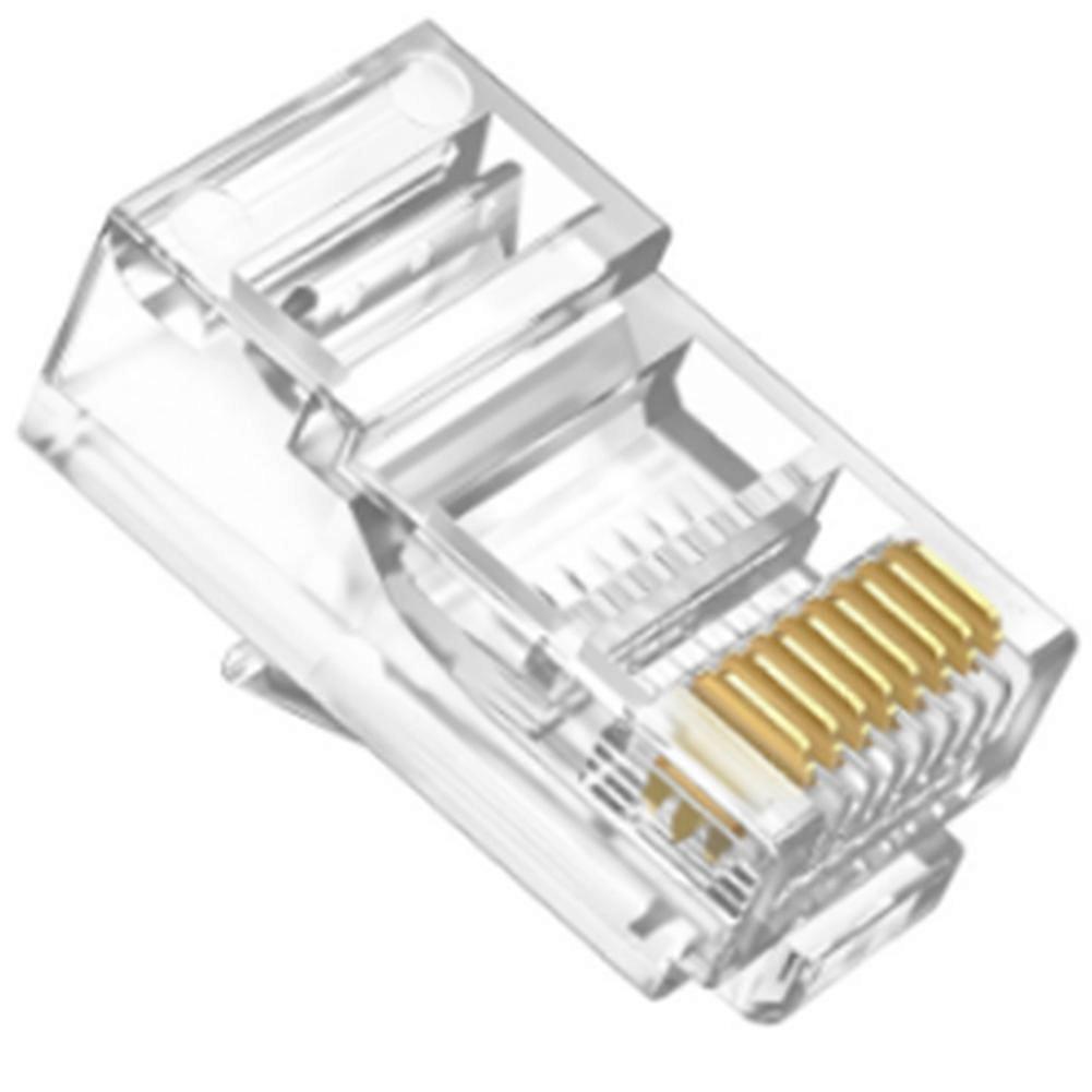100 Rj45 Cat6 Durchgangslochstecker, Vergoldet, Crimp-anschluss, Utp-standard, Für Modulare Ethernet-netzwerke.