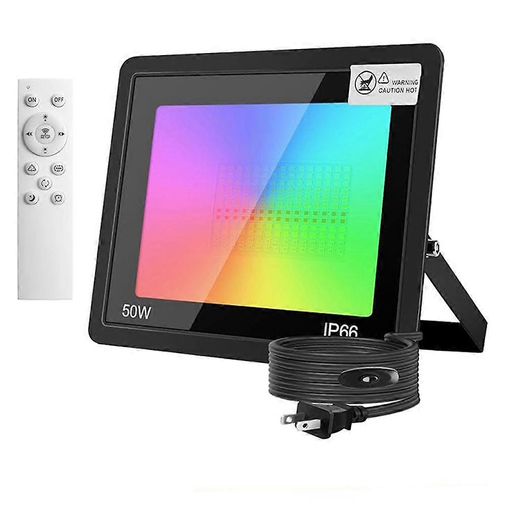 50w Rgb Led-flutlicht Für Den Außenbereich, Ip66 Wasserdicht, Farbwechsel, Ideal Für Feste Und Landschaftsdekoration (us-stecker).