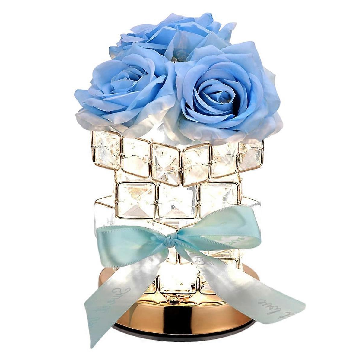Kristallrosen-tischleuchte, 3 Farben, Dimmbar, Magischer Würfel, Rosa, Stimmungsvolles Licht, Schlafzimmerdekoration, Leuchtendes Geschenk