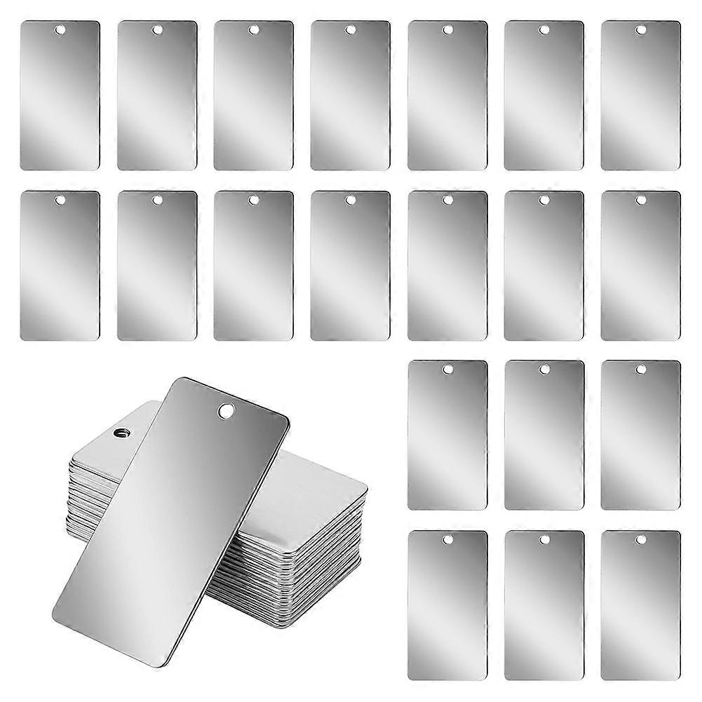 Blanko-etiketten Aus Edelstahl, Rechteckig, Zum Stempeln Und Basteln, 2,5 X 5 Cm, 20er-packung