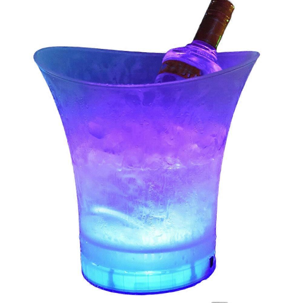 Beleuchteter Champagnerkühler, Led-eiskübel, Bar, Champagnerkiste, Wasserdichter Blauer Led-eiskübel Aus Kunststoff