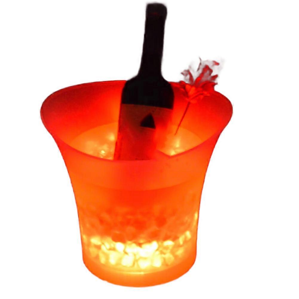 Beleuchteter Champagnerkühler, Led-eiskübel, Bar, Champagnerkiste, Roter Led-eiskübel Aus Wasserdichtem Kunststoff Für Bier