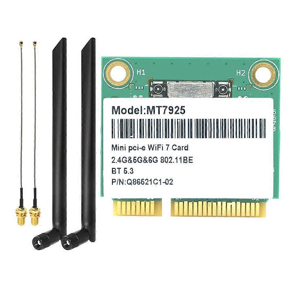 Mt7925 Netzwerkkarte Mit Wlan 7 (5400 Mbit/s), Bluetooth 5.3 (tri-band, 2,4 Ghz/5 Ghz/6 Ghz), Mini-pcie-wlan-adapter Und 8-db-antenne