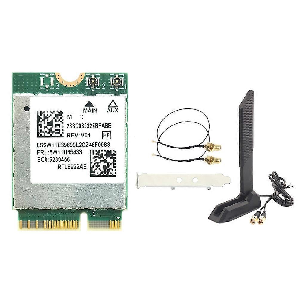 Wifi 7-karte Rtl8922ae (6338 Mbit/s, Tri-band 2,4 Ghz/5 Ghz/6 Ghz), Bluetooth 5.4, M.2 Ngff Für Windows 10/11 + Faltbare Antenne