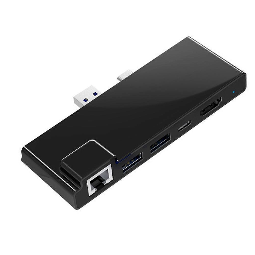 Rocketek Dockingstation Für Surface Pro 7, 7-in-1-hub, 2 Usb 3.0-anschlüsse, 60-w-usb-c-pd-schnellladefunktion, Kartenleser