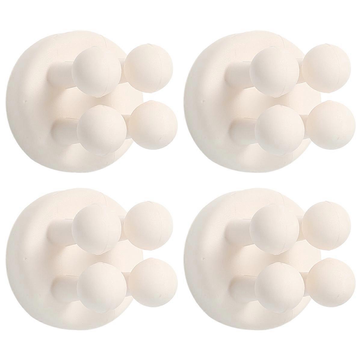Set Mit 4 Silikon-zahnbürstenhaltern – Selbstklebende, Multifunktionale Wandhaken Zum Aufhängen Von Zahnbürsten
