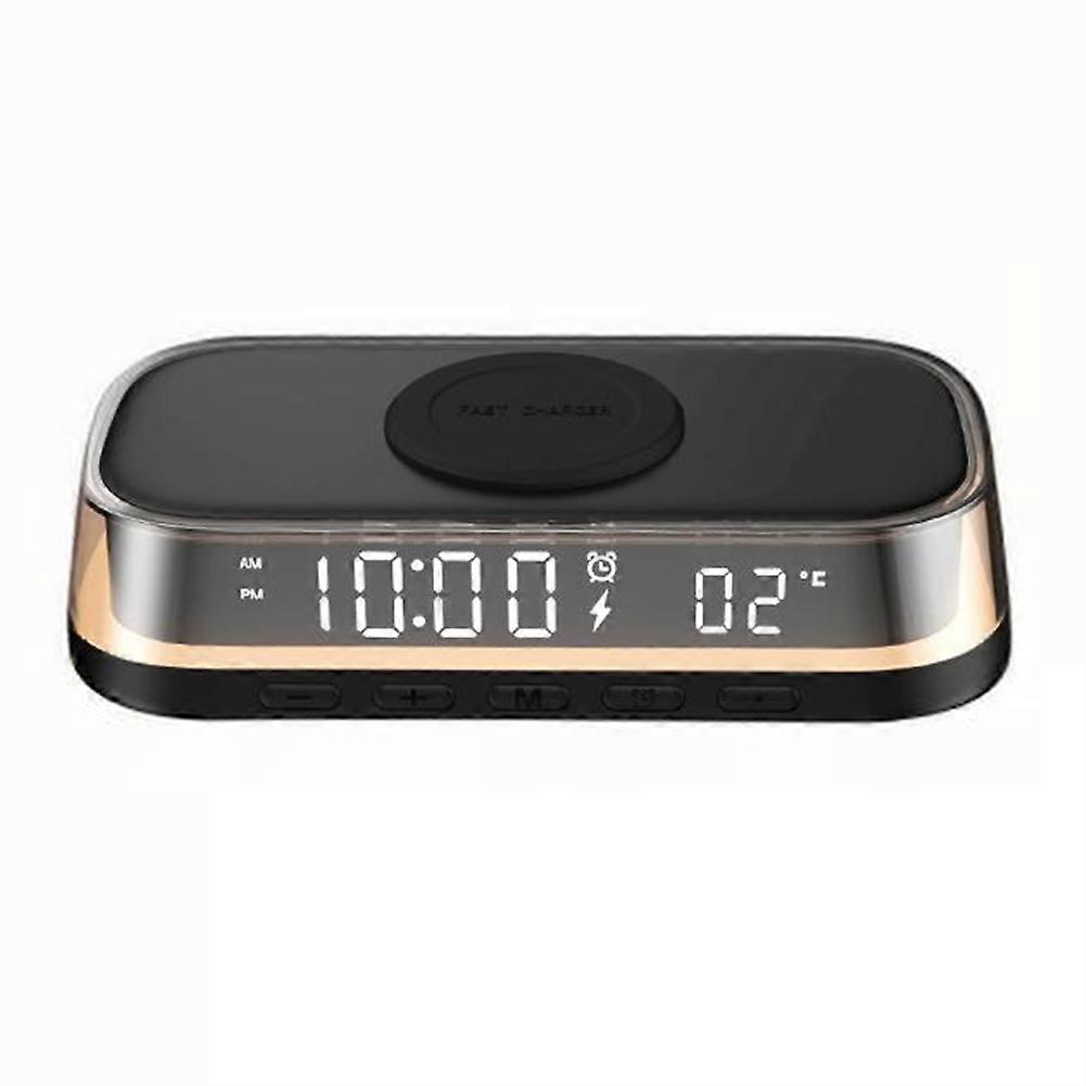 Wecker, Thermometer Und 3-in-1 Kabelloses Ladegerät (15w) Mit Touch-nachtlicht Und Stirnlampe.