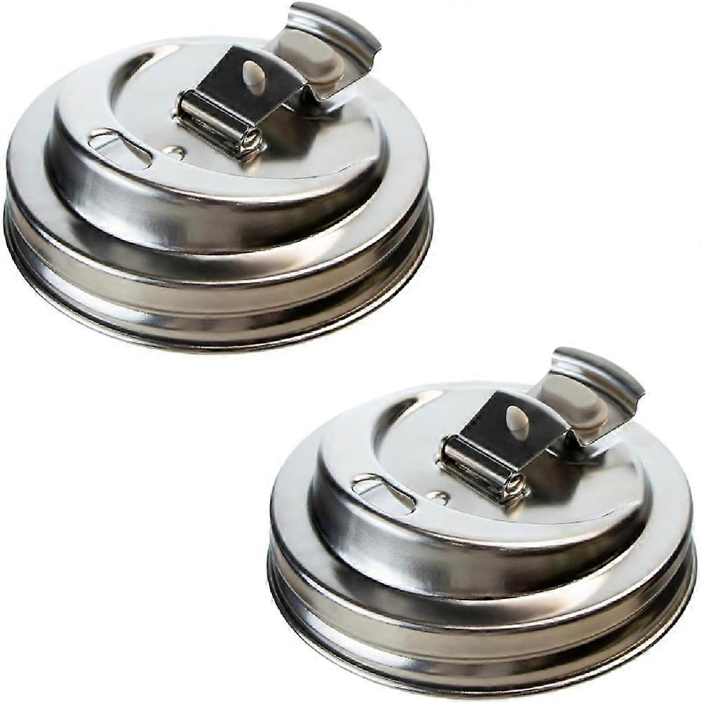 Set Mit 2 Einmachglasdeckeln, Edelstahldeckel Mit Großer Öffnung, Auslaufsicher Und Bruchfest Mit Klappverschluss