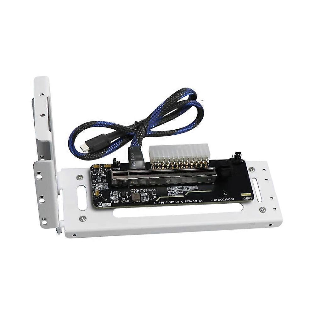 Oculink Pcie 5.0x4 Gpu-dockingstation Für Laptops Mit Externer M.2-grafikkarte (oculink Sff8611 Auf Pcie X16, Abgewinkelt, Weiß)