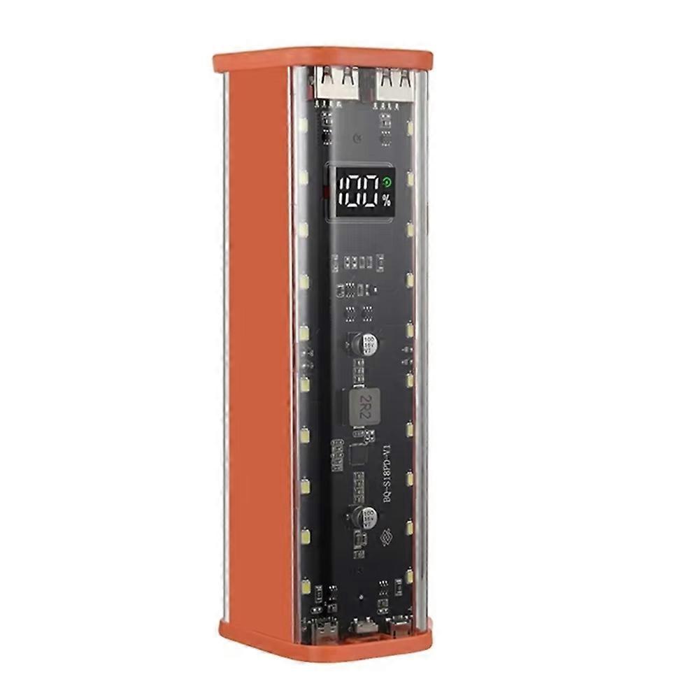 Selbstbau-netzteilbox Für 18650-batterien, 8 Steckplätze, Mit Hocheffizientem Digitaldisplay, Orange.