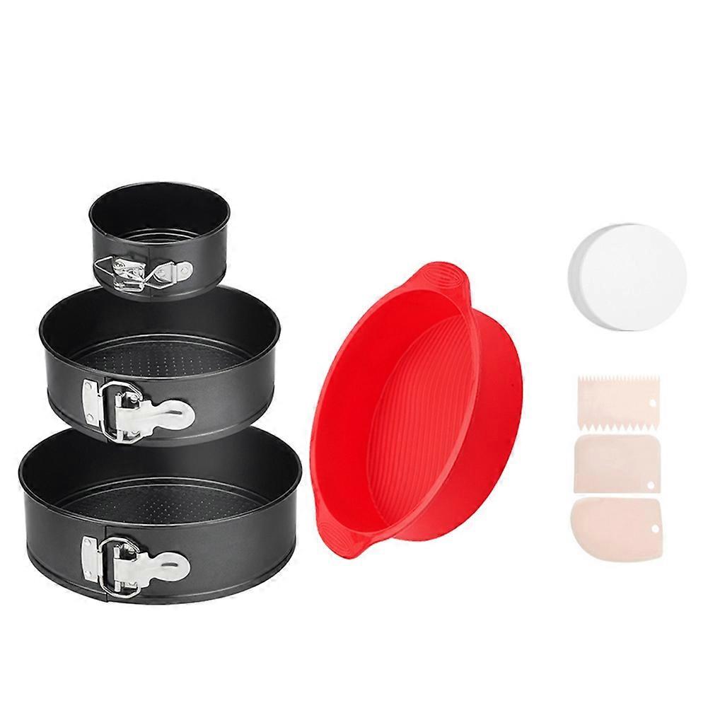 Set Aus 3 Springformen Mit 10, 18 Und 23 Cm Durchmesser, Antihaftbeschichtet Und Auslaufsicher, Inklusive Schutzdeckel.