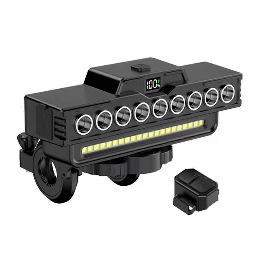 Wiederaufladbare 9-led-frontleuchte Für Mountainbikes Mit Integrierter Hupe Für Mehr Sicherheit Bei Nachtfahrten. Fahrradzubehör