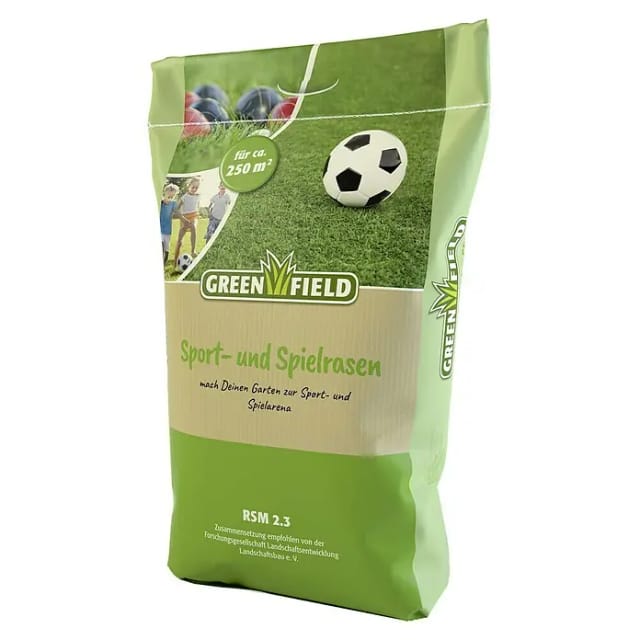 Greenfield - Sportrasen und Spielrasen 5kg Gras Samen Rasen Sport Familie Robust