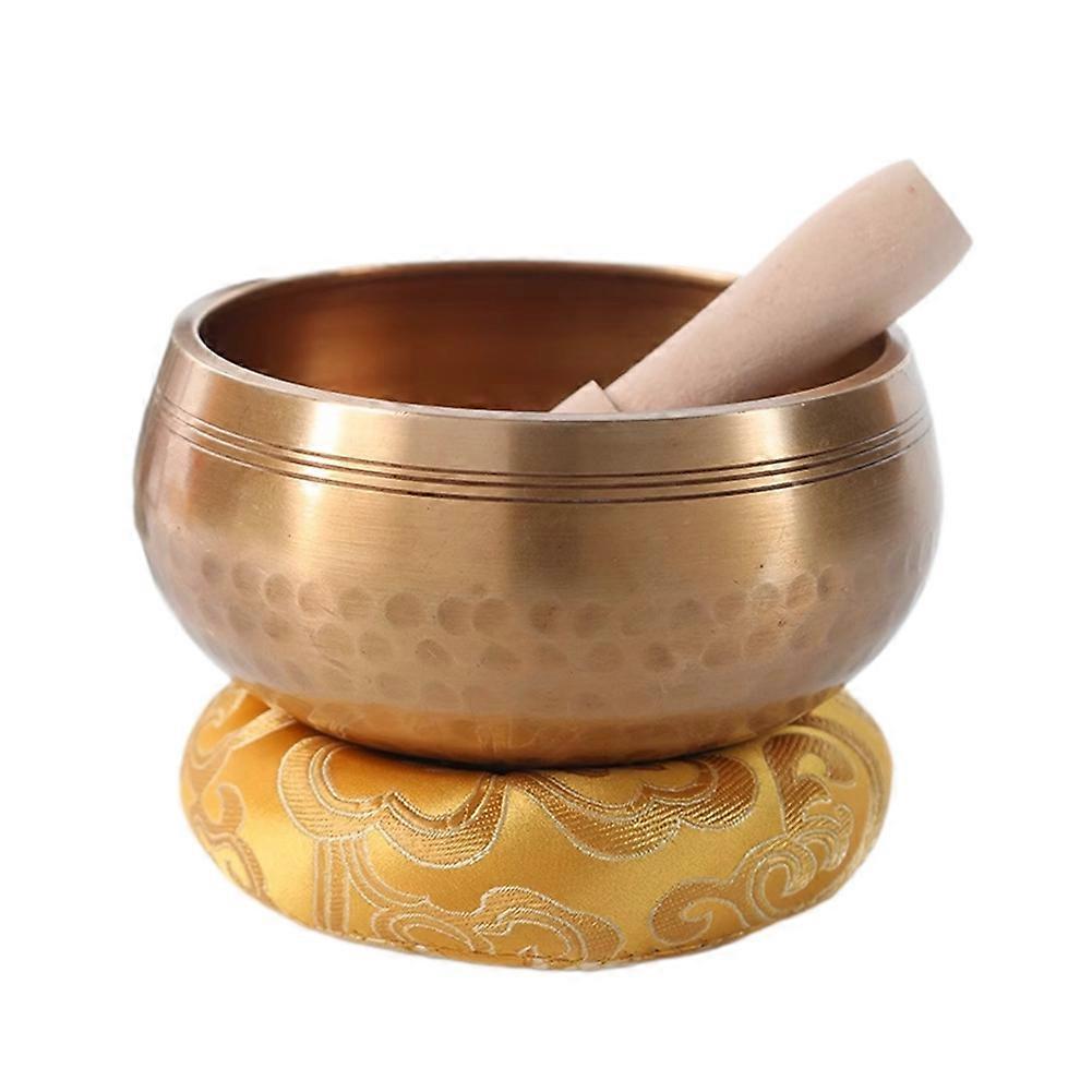 Handgefertigte Tibetische Klangschale Aus Messing Für Meditation Und Yoga In Nepal. Diese Vom Tibetischen Buddha Inspirierte Klangschale Eignet Sich Ideal Für Die Musiktherapie.