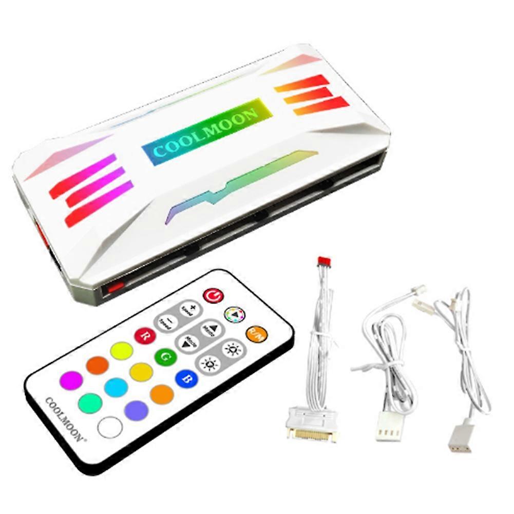 Coolmoon 4-pin Pwm 5v 3-pin Argb Rgb-controller Für Lüfter, Pc-gehäuse, Chassis Und Radiatoren, Intelligente Fernbedienung