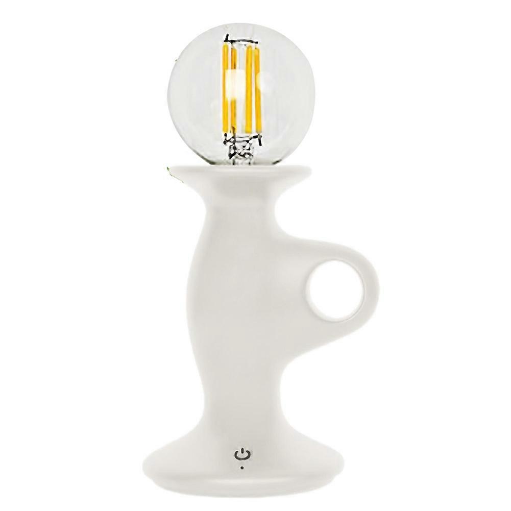 Retro-schreibtischlampe Im Vintage-kerzenstil, Wiederaufladbar, Mit Weißem Umgebungslicht